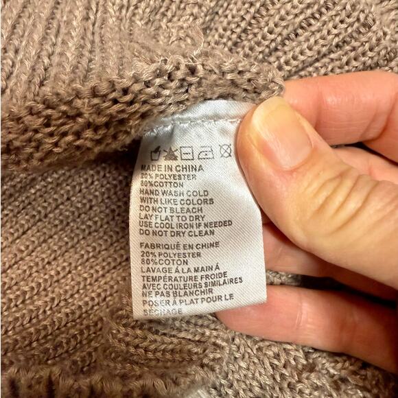 Chocolate Brown Crew Neck Sweater Paper Crane Size L - Picture 4 of 8